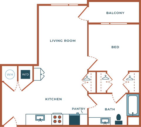 Legacy at Fitz Aurora CO A04B.1 One Bedroom 784 SF